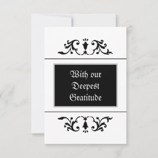 gotisch Ornament zwart-wit bruiloft Bedankkaart