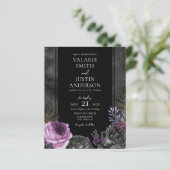 Gotisch Paars en zwart Floral bruiloft in één keer (Staand voorkant)