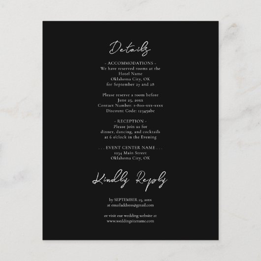 Gotisch Paars en zwart Floral bruiloft in één keer (Achterkant)