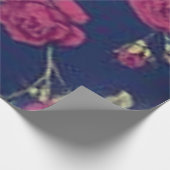 Gotisch Paarse Rozen Weefpapier Cadeaupapier (Hoek)