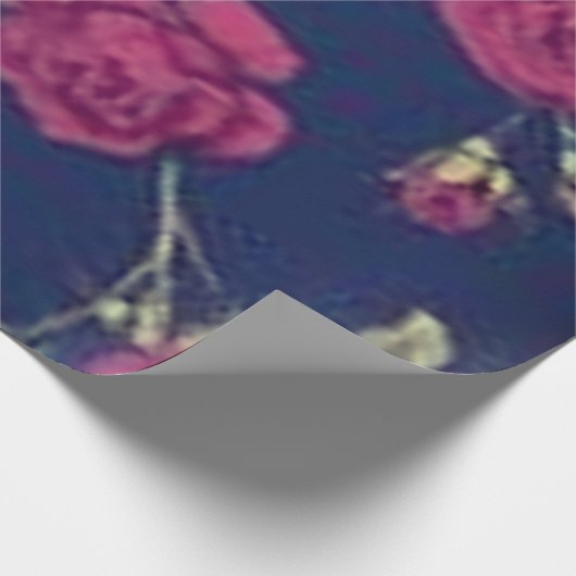 Gotisch Paarse Rozen Weefpapier Cadeaupapier (Hoek)