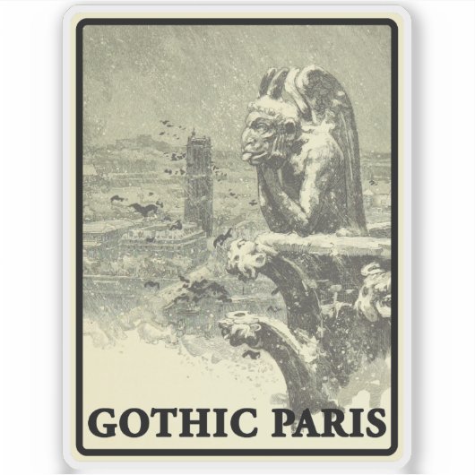 Gotisch Parijs - v2 Sticker (Voorkant)