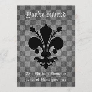 Gotisch punk zwart fleur de lis Verjaardagsdiner Kaart