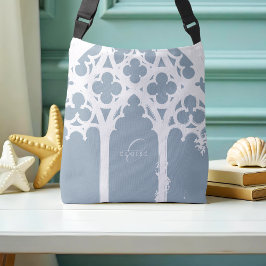 Gotisch Raam Klassieke Elegante Typografie Blauw G Crossbody Tas