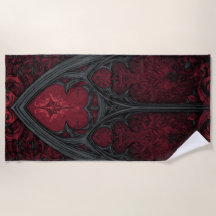 Gotisch Raam Rood Zwart