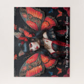 Gotisch rood vlindermeisje legpuzzel (Verticaal)