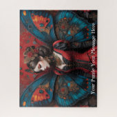 Gotisch rood vlindermeisje legpuzzel (Verticaal)