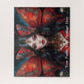 Gotisch rood vlindermeisje legpuzzel (Verticaal)