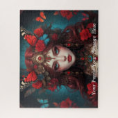 Gotisch rood vlindermeisje legpuzzel (Verticaal)