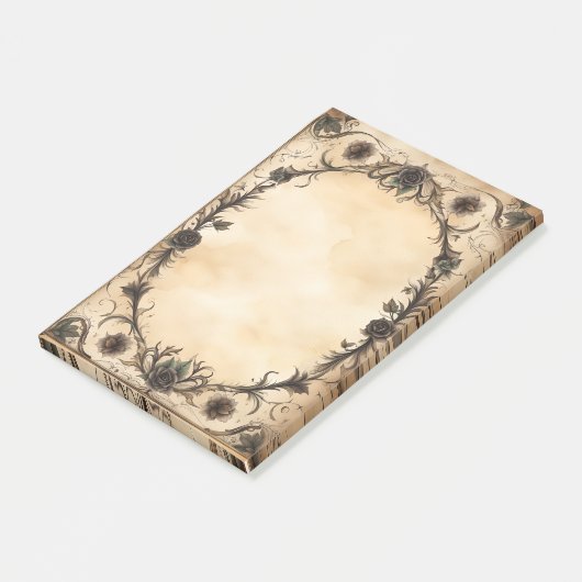 Gotisch Roos Antiek Ovaal Lijst Post-it® Notes (Schuin)