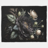 Gotisch Roos arrangement zwarte bloem Fleece Deken (Voorkant (Horizontaal))