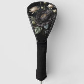 Gotisch Roos arrangement zwarte bloem Golfheadcover (Voorkant)