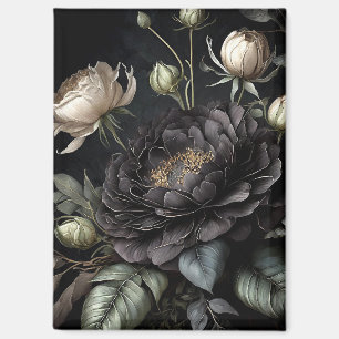 Gotisch Roos arrangement zwarte bloem Magneet