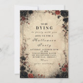 Gotisch Roos Cobweb Halloween feest Kaart (Voorkant)