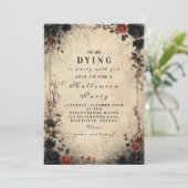 Gotisch Roos Cobweb Halloween feest Kaart (Staand voorkant)