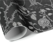 Gotisch Roos en botpatroon Cadeaupapier (Rol Hoek)