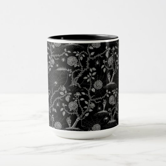 Gotisch Roos en botpatroon Mok (Midden)
