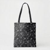 Gotisch Roos en botpatroon Tote Bag (Voorkant)