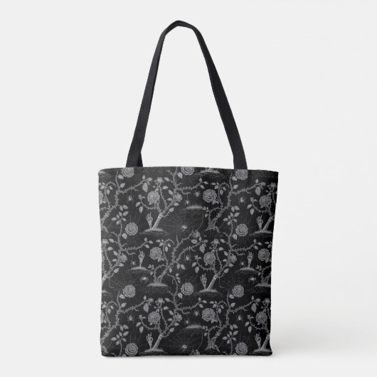 Gotisch Roos en botpatroon Tote Bag (Achterkant)