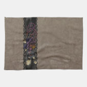 Gotisch Roos en zwarte kant Theedoek (Horizontaal)