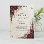 Gotisch Roos Halloween Party Kaart (Staand voorkant)