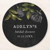 Gotisch Roos Halloween Vrijgezellenfeest Ronde Kartonnen Onderzetter (Voorkant)