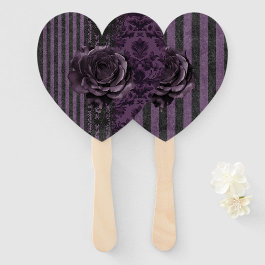 Gotisch roos Halloween Vrouwen Handwaaier (Voorkant en achterkant)