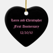 Gotisch roos hartje jubileum keramisch ornament (Achterkant)