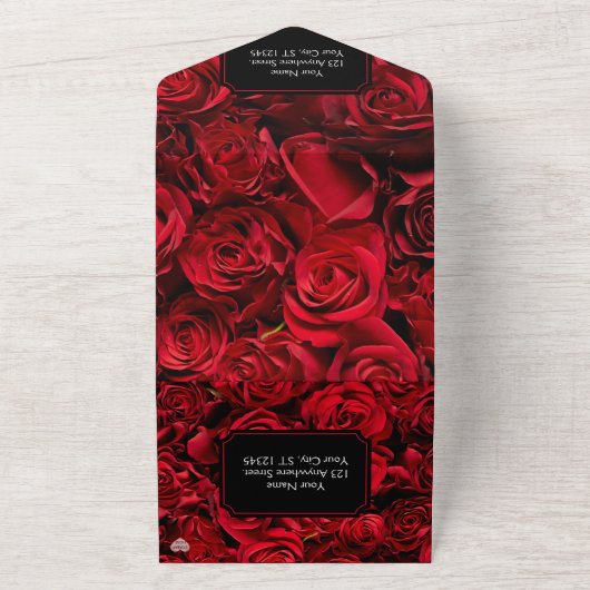 Gotisch Roos in één bruiloft All In One Uitnodiging (Buitenkant)