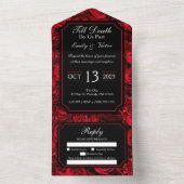 Gotisch Roos in één weddenschap All In One Uitnodiging (Binnen)