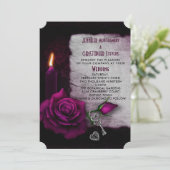 Gotisch Roos Kaars en bruiloft Kaart (Staand voorkant)