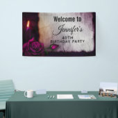 Gotisch Roos, kaars en geparkeerde dag Spandoek (Beurs)