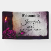 Gotisch Roos, kaars en geparkeerde dag Spandoek (Horizontaal)