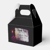 Gotisch Roos, Kaars, en Perkamenthuwelijk Bedankdoosjes (Voorkant Zijde)