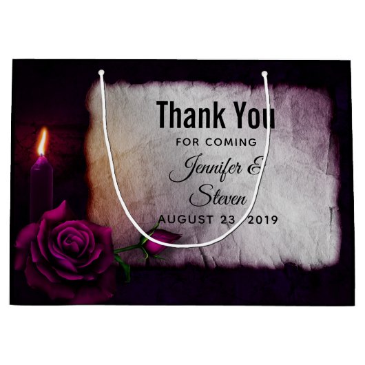 Gotisch Roos, Kaars, en Perkamenthuwelijk Groot Cadeauzakje (Voorkant)