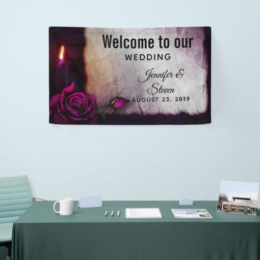 Gotisch Roos, Kaars, en Perkamenthuwelijk Spandoek (Beurs)