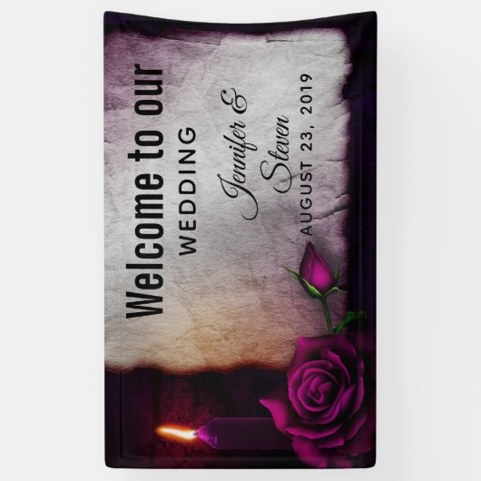 Gotisch Roos, Kaars, en Perkamenthuwelijk Spandoek (Verticaal)