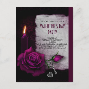 Gotisch Roos, kaars en Valentijn Briefkaart