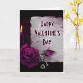 Gotisch Roos, kaars en Valentijnsdag Kaart (Gele Bloem)