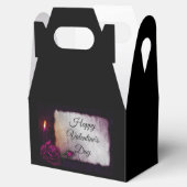 Gotisch Roos, kaars en Valentijnse perkamenten Bedankdoosjes (Geopend)