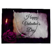 Gotisch Roos, kaars en Valentijnse perkamenten Groot Cadeauzakje (Achterkant)