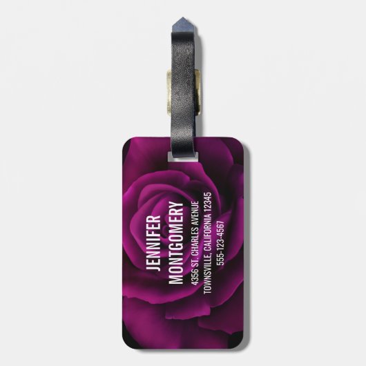 Gotisch Roos, kaars, perkament en sloten Bagagelabel (Achterkant verticaal)