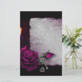 Gotisch Roos, kaars, perkament en sloten Briefpapier (Staand voorkant)