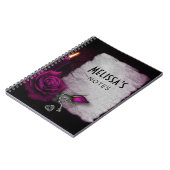 Gotisch Roos, kaars, perkament en sloten Notitieboek (Linkerzijde)