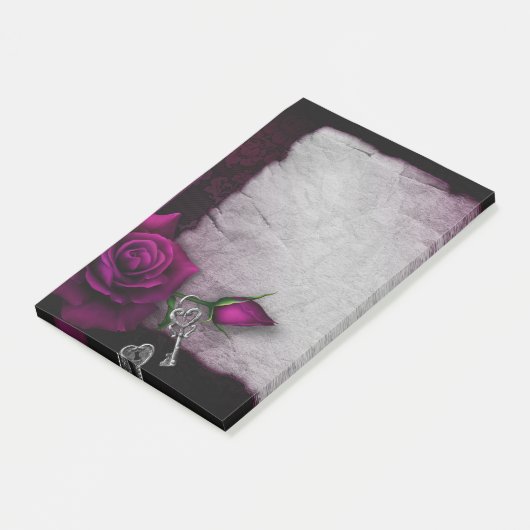 Gotisch Roos, kaars, perkament en sloten Post-it® Notes (Schuin)