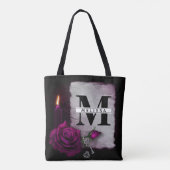 Gotisch Roos, kaars, perkament en sloten Tote Bag (Achterkant)