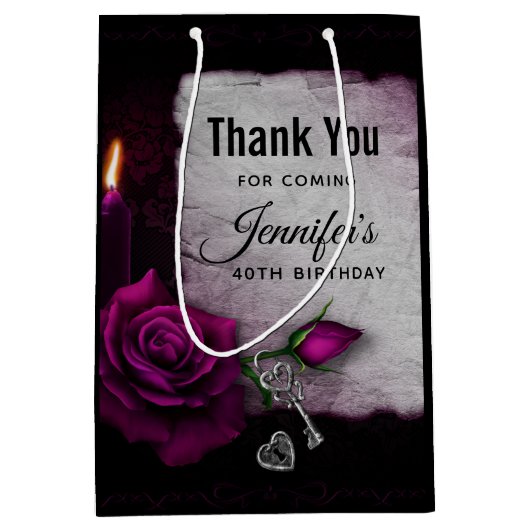 Gotisch Roos, kaarsen, perkamenten en andere aardb Medium Cadeauzakje (Voorkant)