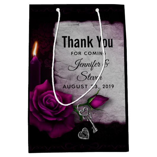 Gotisch Roos, kaarsen, perkamenten en bruiloft Medium Cadeauzakje (Voorkant)