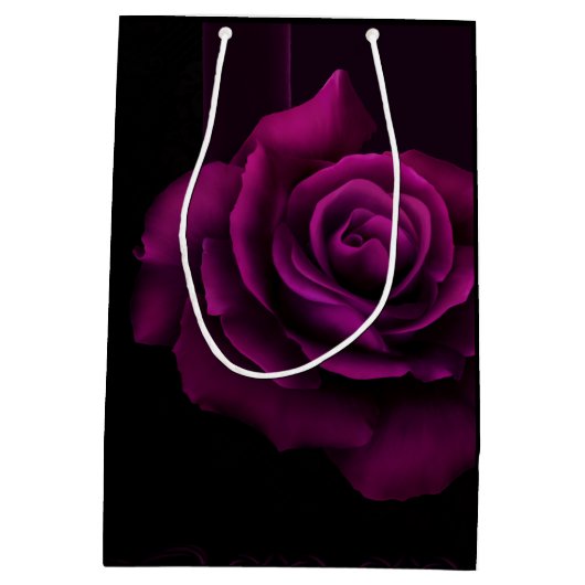 Gotisch Roos, kaarsen, perkamenten en bruiloft Medium Cadeauzakje (Achterkant)