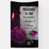 Gotisch Roos, kaarsen, perkamenten en bruiloft Spandoek (Verticaal)